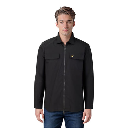 Black - Side - Lyle & Scott Mens Heavy Duty Shirt Jacket