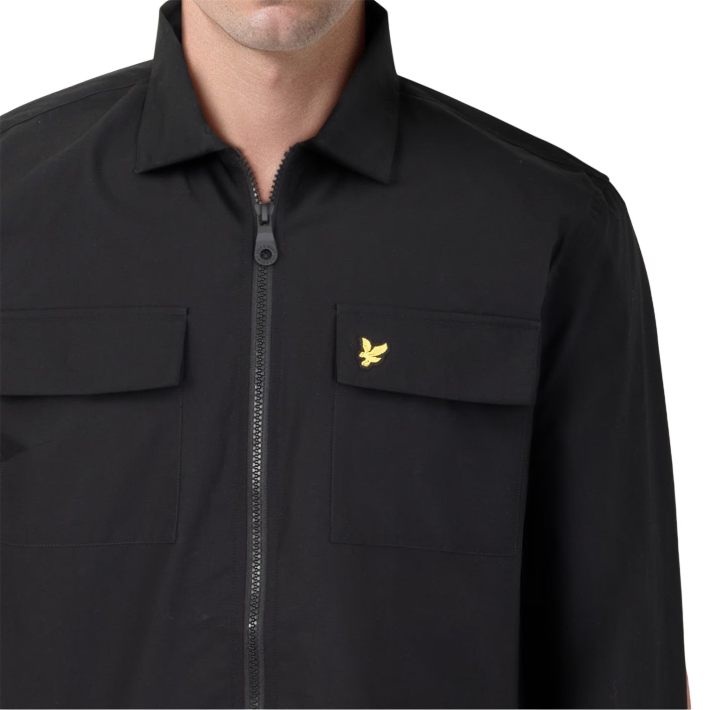 Black - Pack Shot - Lyle & Scott Mens Heavy Duty Shirt Jacket