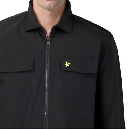 Black - Pack Shot - Lyle & Scott Mens Heavy Duty Shirt Jacket