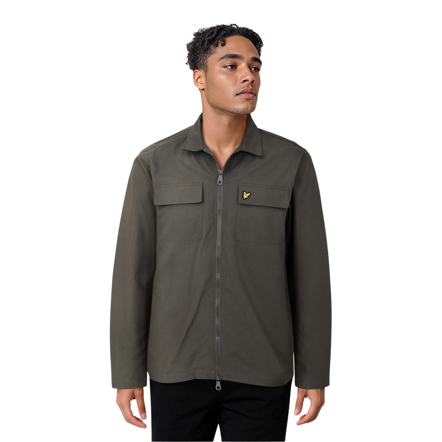 Gunmetal - Side - Lyle & Scott Mens Heavy Duty Shirt Jacket
