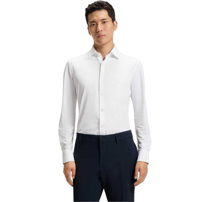White - Side - Boss Mens Oxford Point Collar Regular Formal Shirt