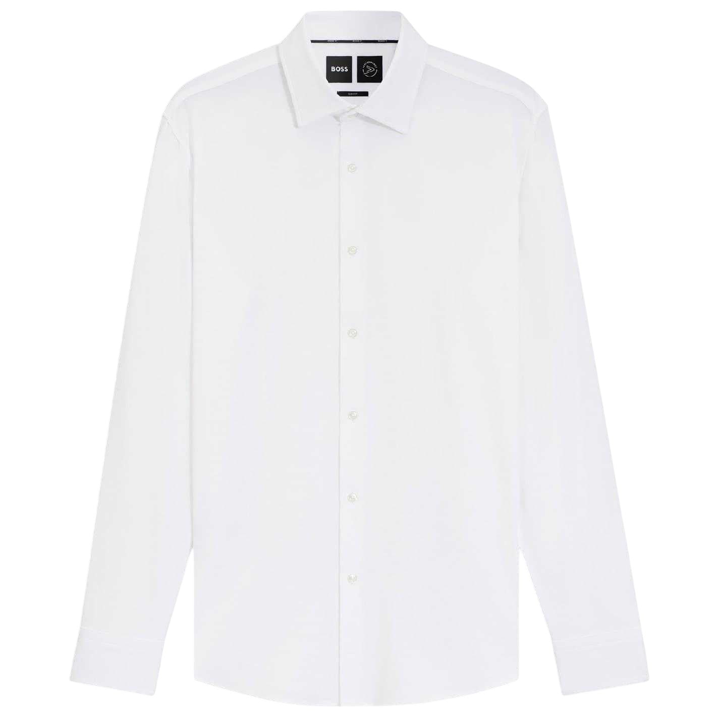 White - Front - Boss Mens Oxford Point Collar Regular Formal Shirt