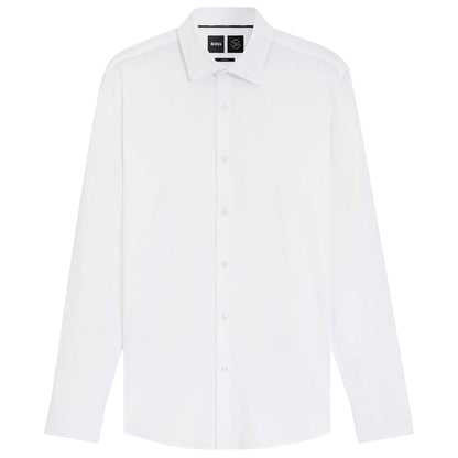 White - Front - Boss Mens Oxford Point Collar Regular Formal Shirt