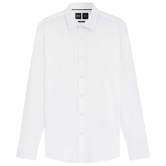 White - Front - Boss Mens Oxford Point Collar Regular Formal Shirt