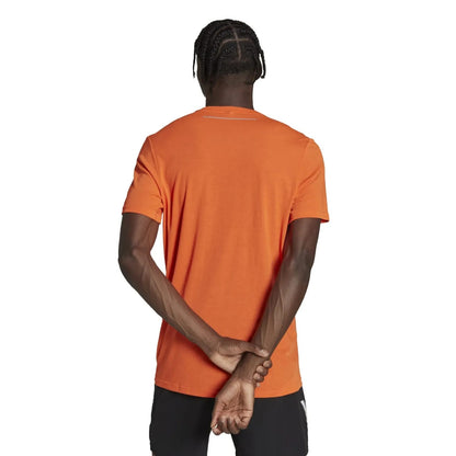 Orange - Back - Adidas Mens X-City Wool T-Shirt
