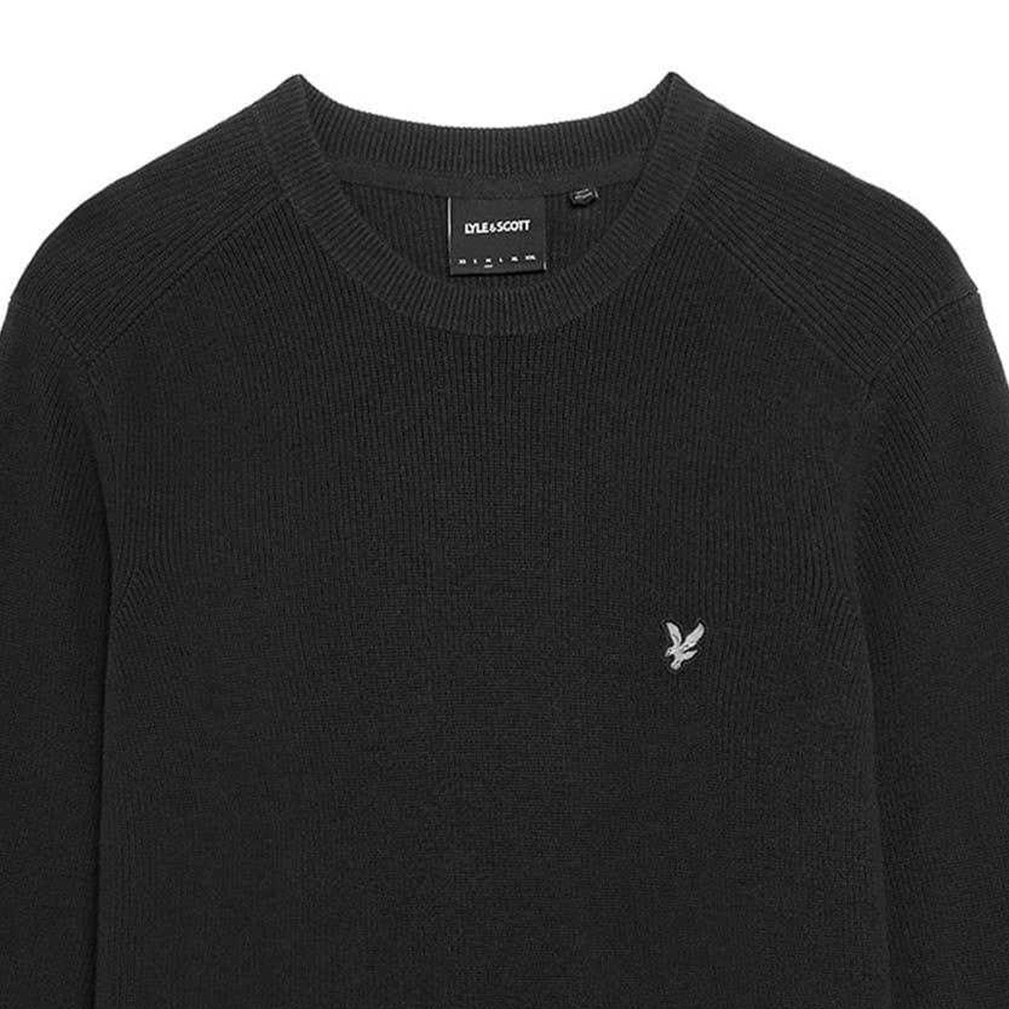 Black Ice - Side - Lyle & Scott Mens Embroidered Logo Jumper