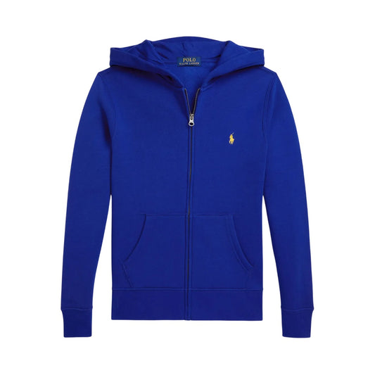 Azure - Front - Ralph Lauren Childrens-Kids Fleece Full Zip Hoodie