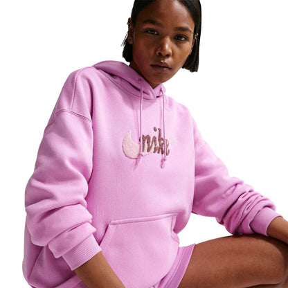 Magenta - Lifestyle - Nike Womens-Ladies Chenille Fleece Hoodie