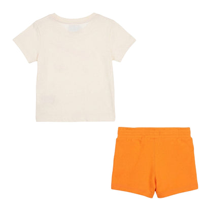 Orange - Back - Nike Baby Air T-Shirt & Shorts Set