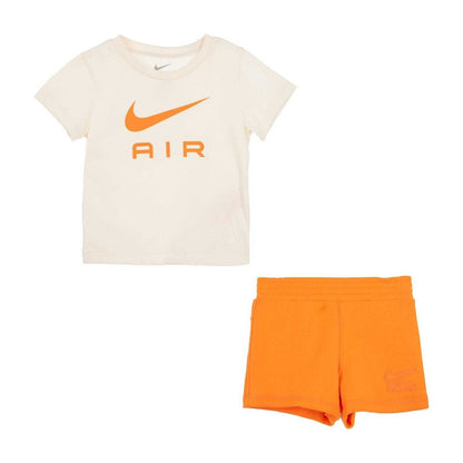 Orange - Front - Nike Baby Air T-Shirt & Shorts Set
