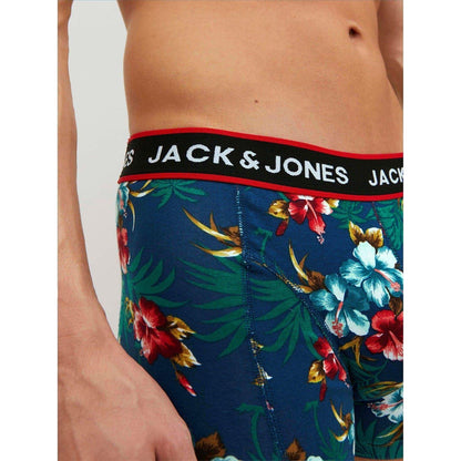Black - Pack Shot - Jack And Jones Mens Floral Swimming Trunks (Pack of 3)