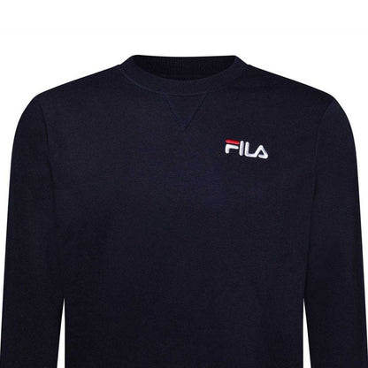 Navy - Side - Fila Mens Casper Crew Neck Sweatshirt