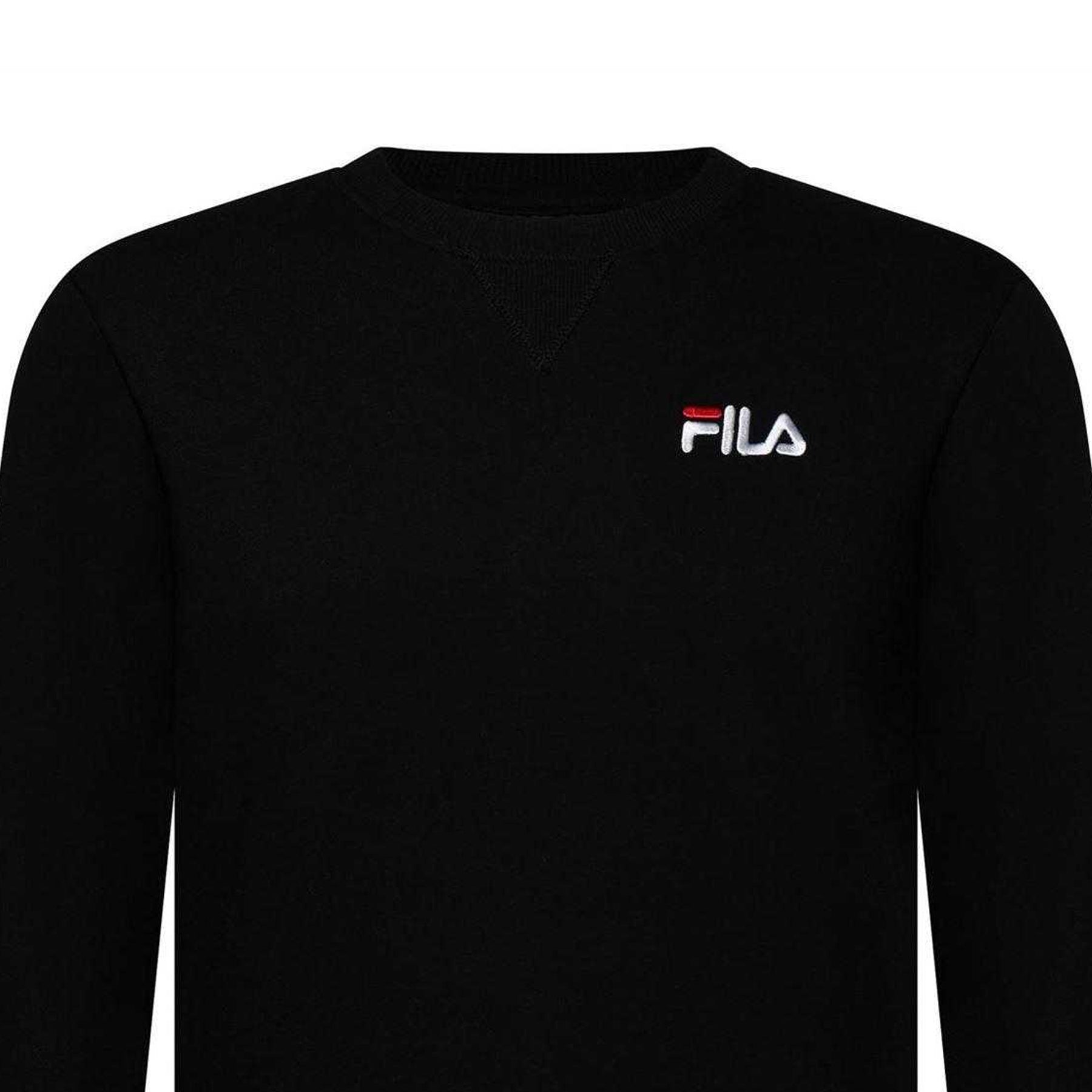 Black - Side - Fila Mens Casper Crew Neck Sweatshirt
