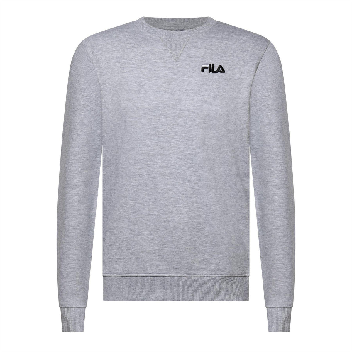 Light Grey Marl - Front - Fila Mens Casper Crew Neck Sweatshirt