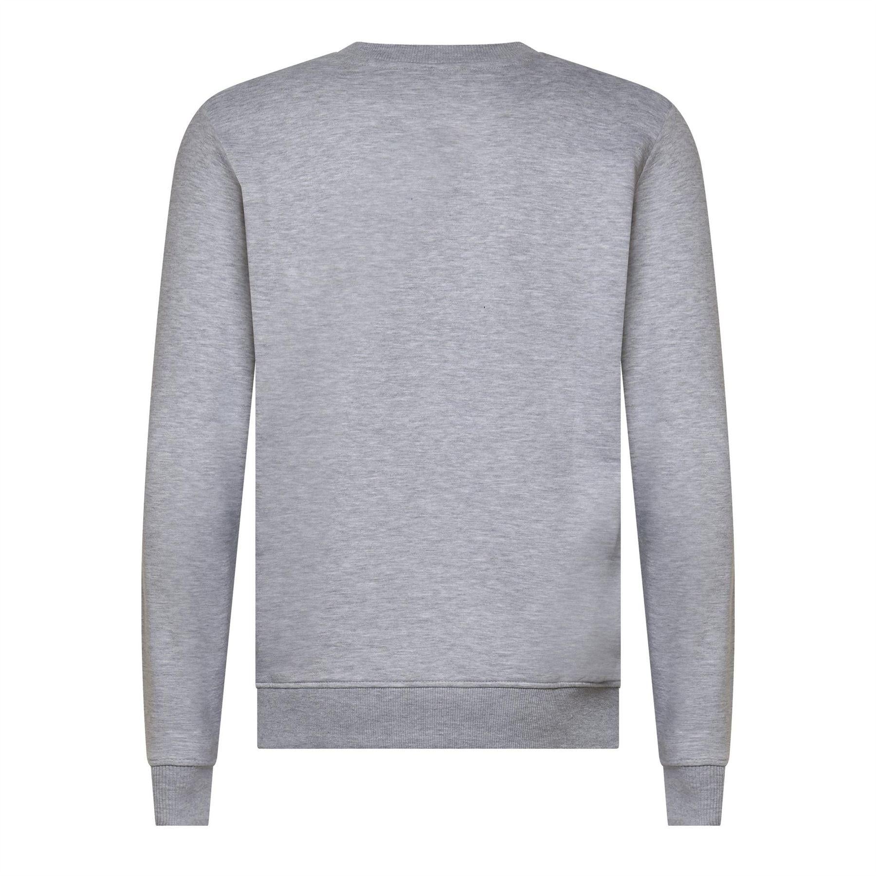 Light Grey Marl - Back - Fila Mens Casper Crew Neck Sweatshirt