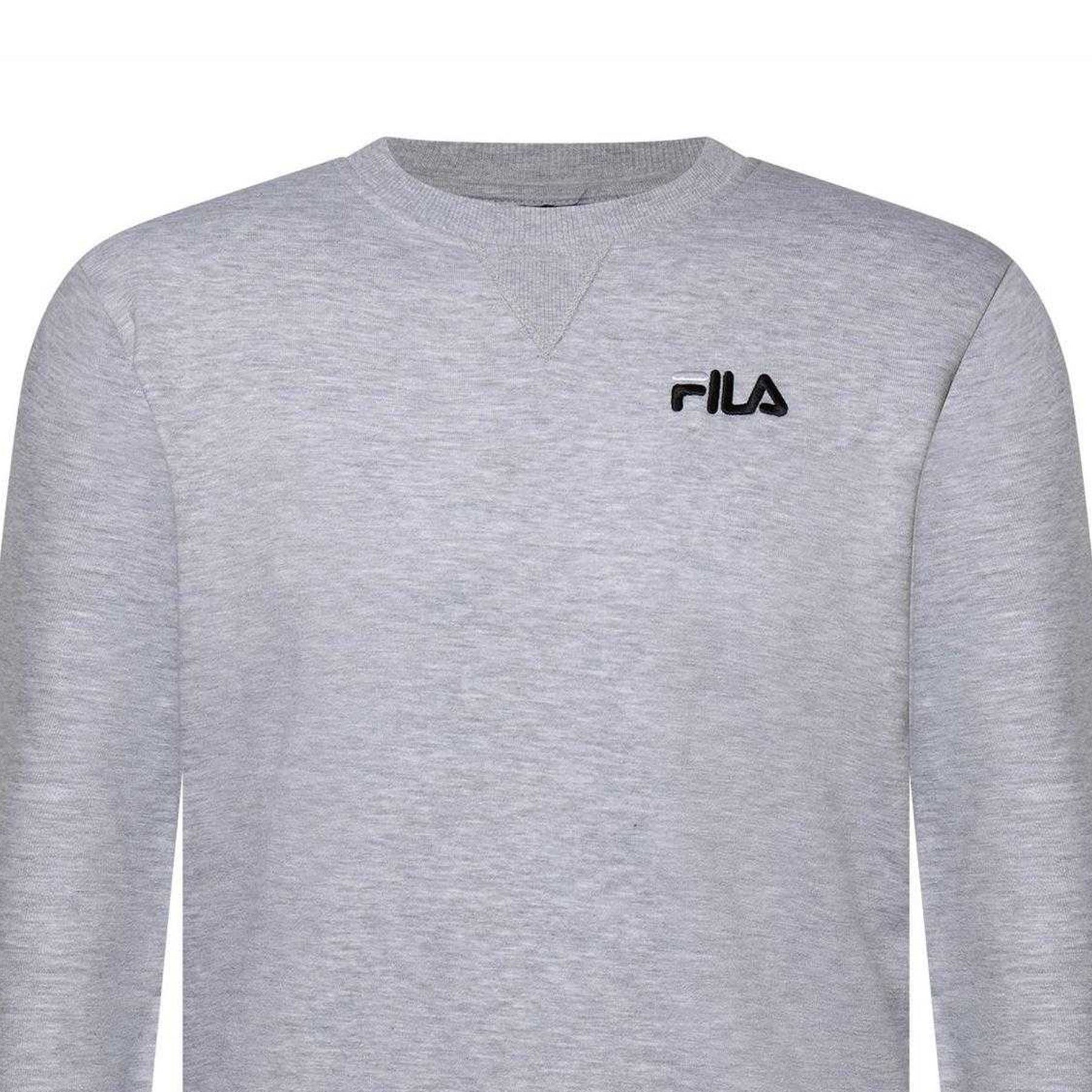 Light Grey Marl - Side - Fila Mens Casper Crew Neck Sweatshirt