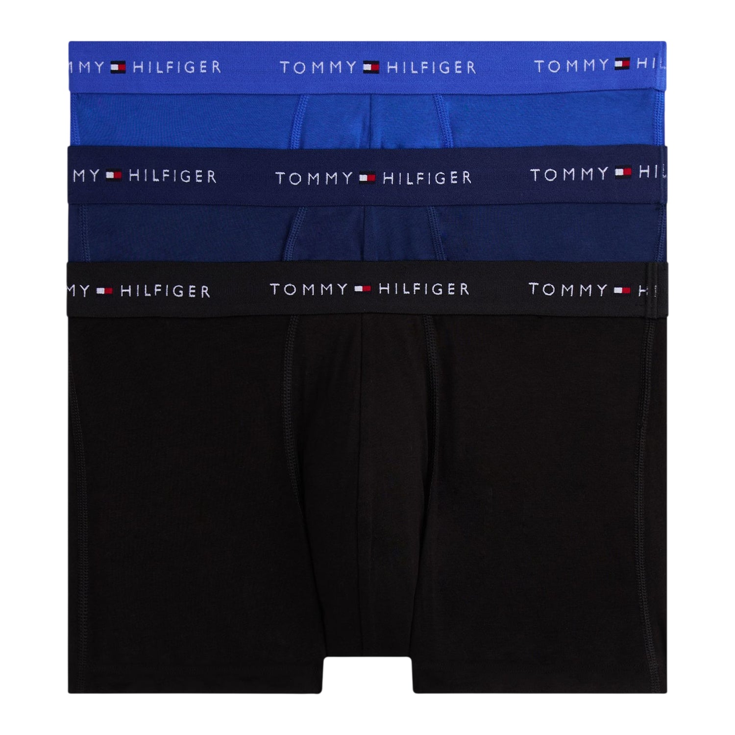 Blue-Purple-Navy - Front - Tommy Hilfiger Mens Signature Swimming Trunks