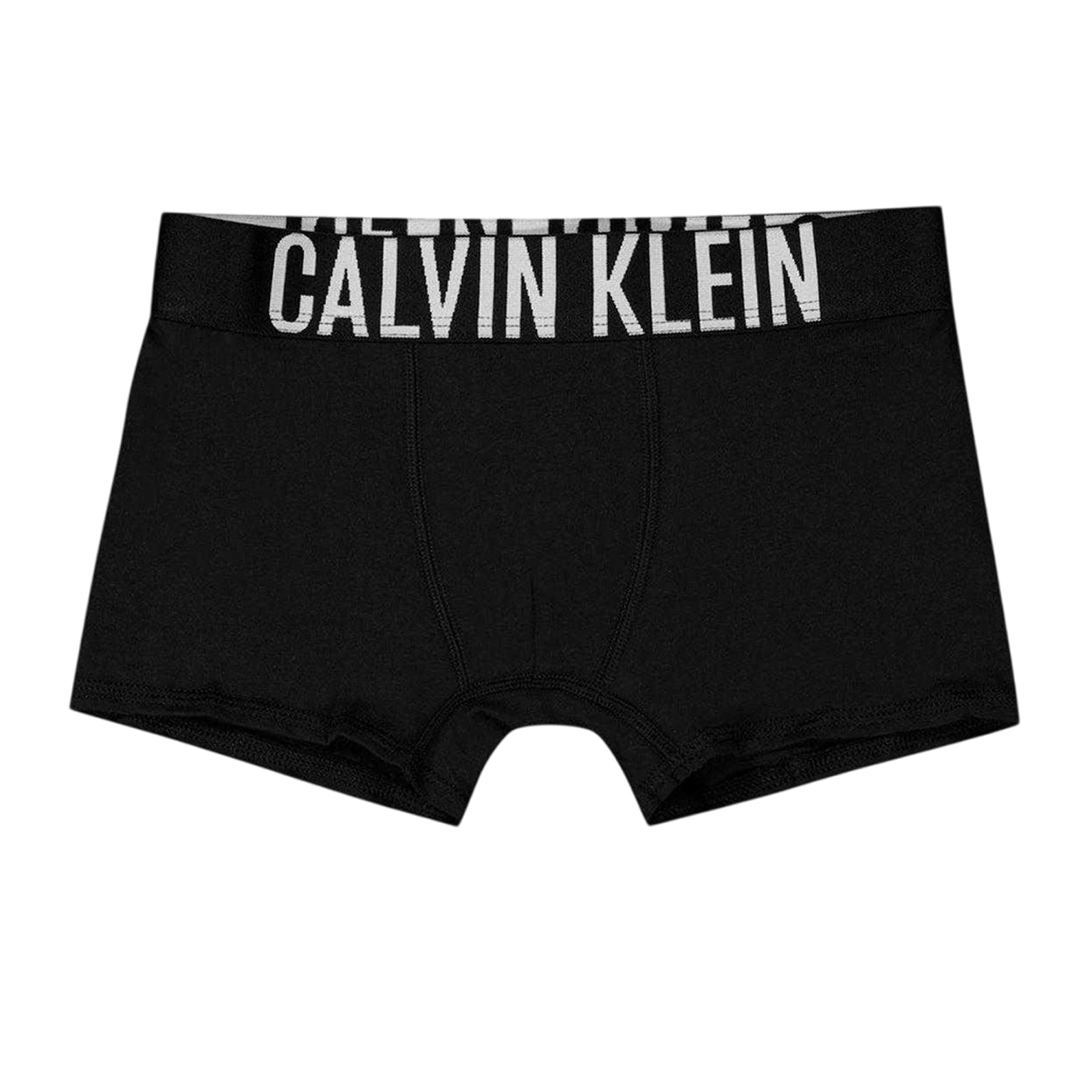 Black - Side - Calvin Klein Boys Lettering Swimming Trunks (Pack of 2)
