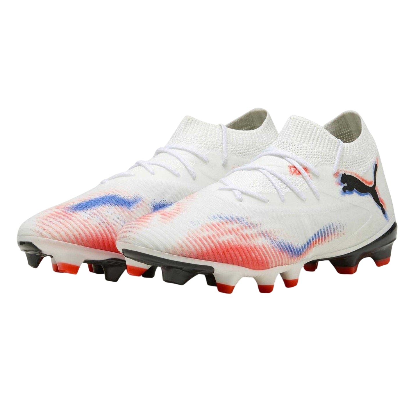 White-Black-Red - Pack Shot - Puma Womens-Ladies Future 8 Match Snug Fit Artificial Ground Football Boots