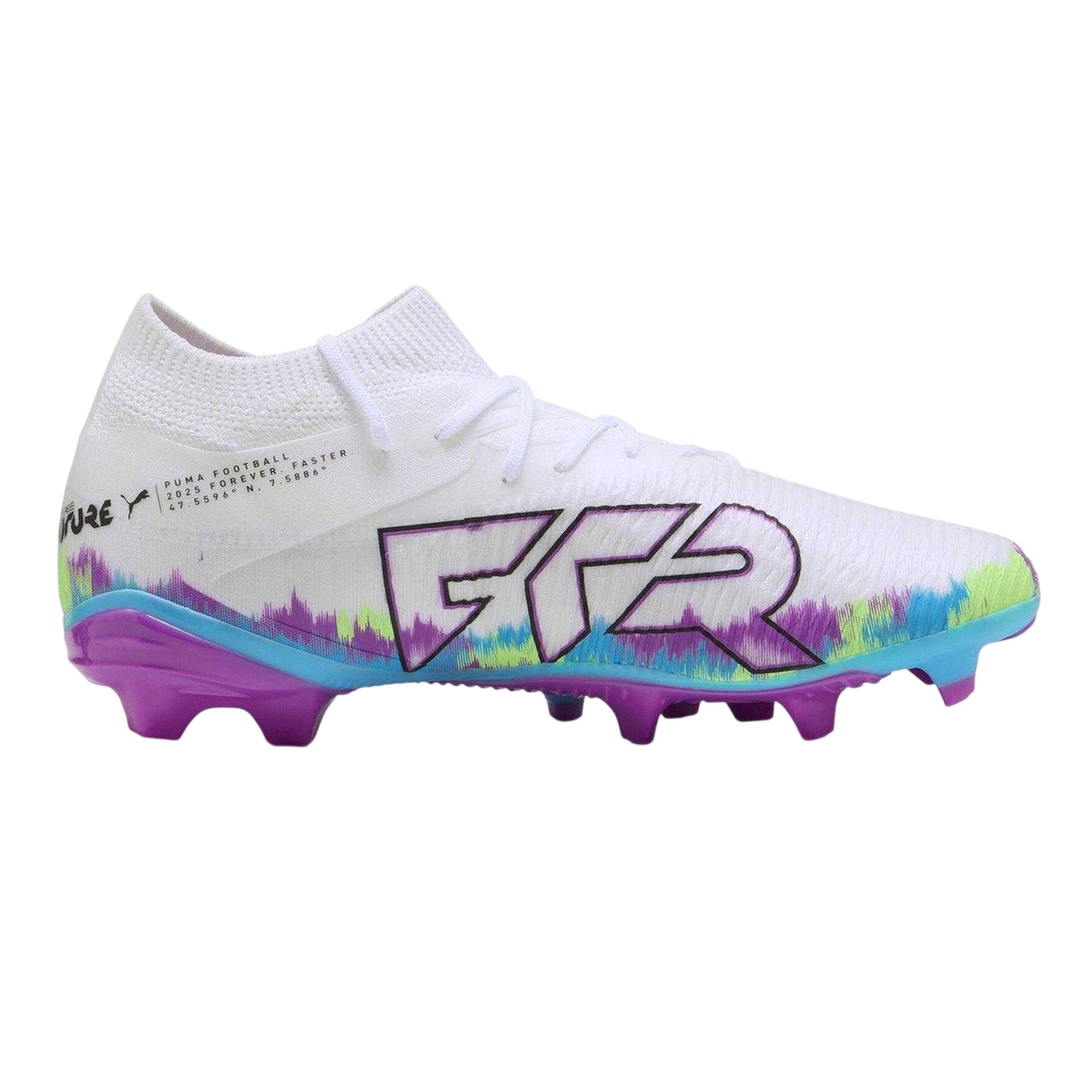 White-Green-Black - Front - Puma Womens-Ladies Future 8 Match Snug Fit Artificial Ground Football Boots