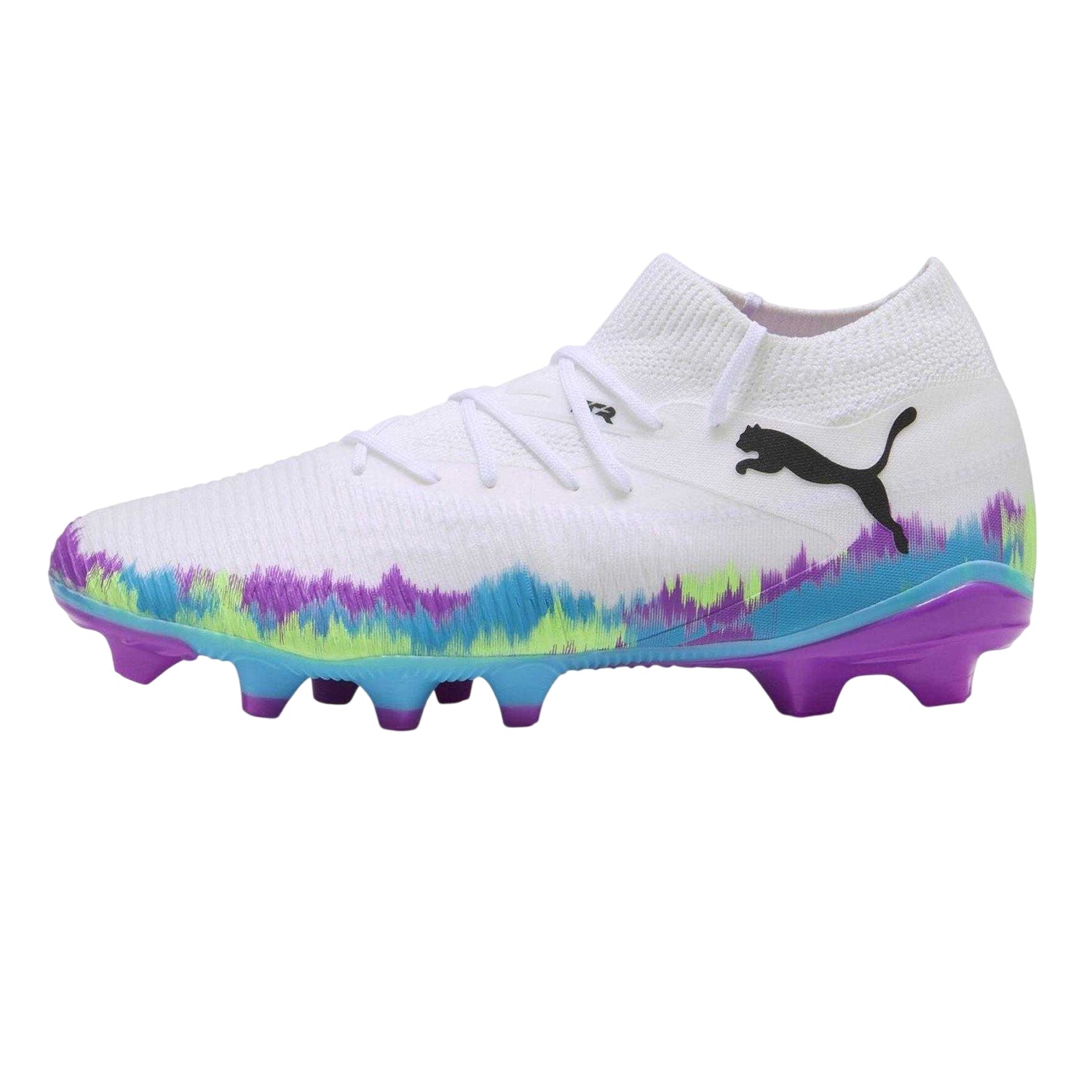 White-Green-Black - Back - Puma Womens-Ladies Future 8 Match Snug Fit Artificial Ground Football Boots