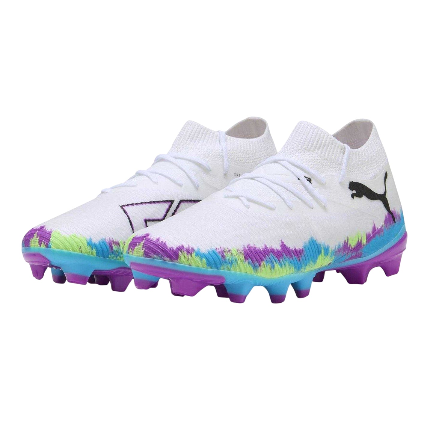 White-Green-Black - Pack Shot - Puma Womens-Ladies Future 8 Match Snug Fit Artificial Ground Football Boots