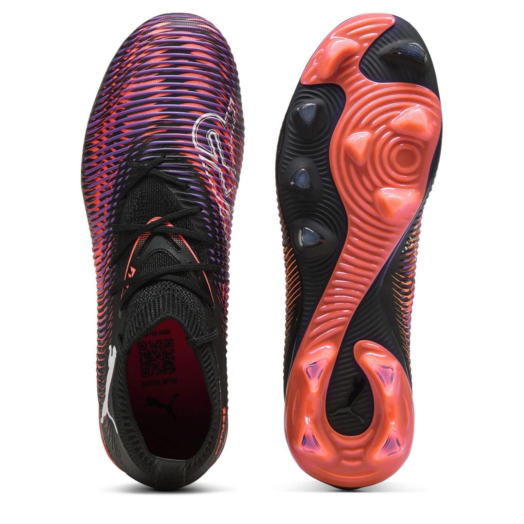 Black-Purple - Side - Puma Womens-Ladies Future 8 Match Snug Fit Artificial Ground Football Boots