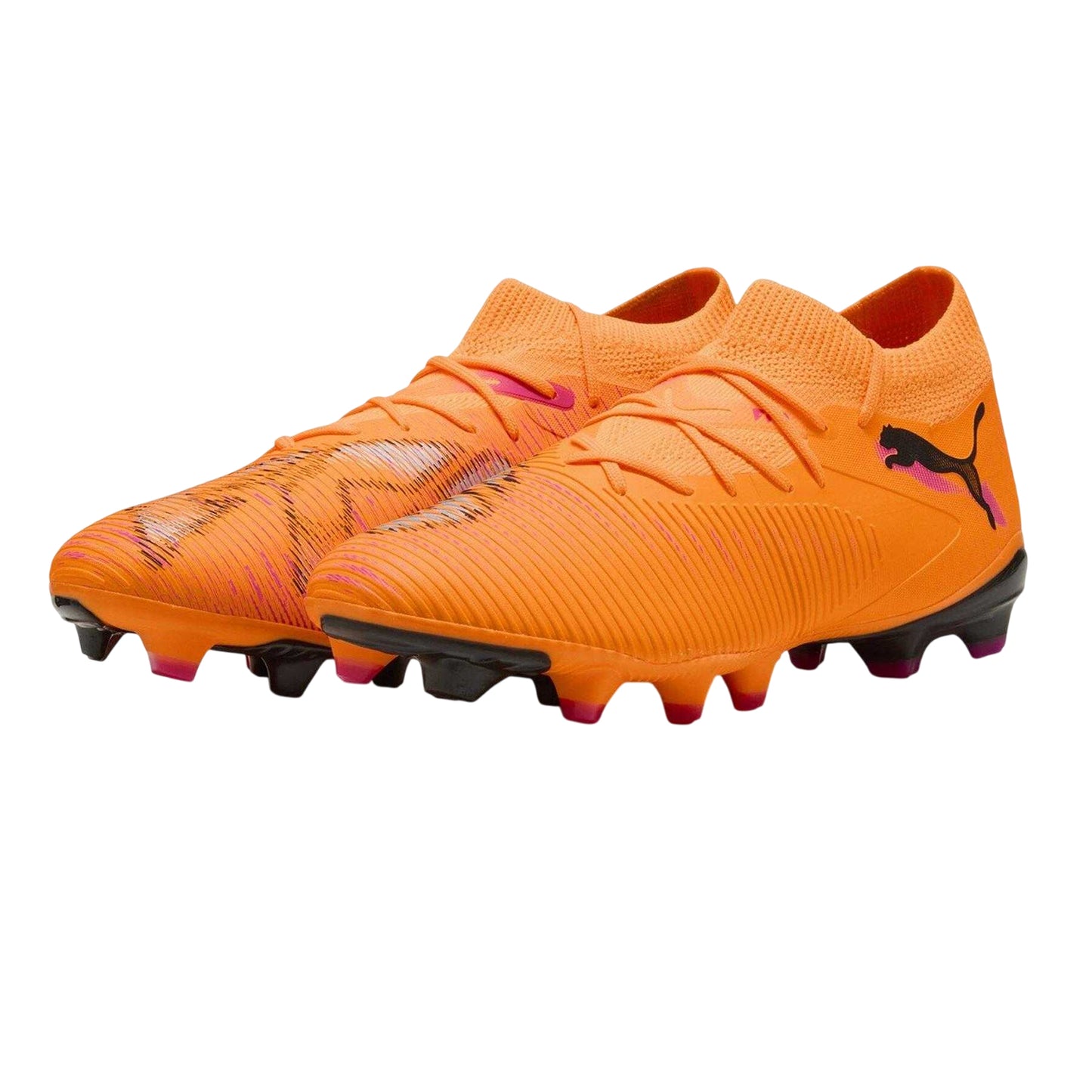 Orange-Black - Pack Shot - Puma Womens-Ladies Future 8 Match Snug Fit Artificial Ground Football Boots
