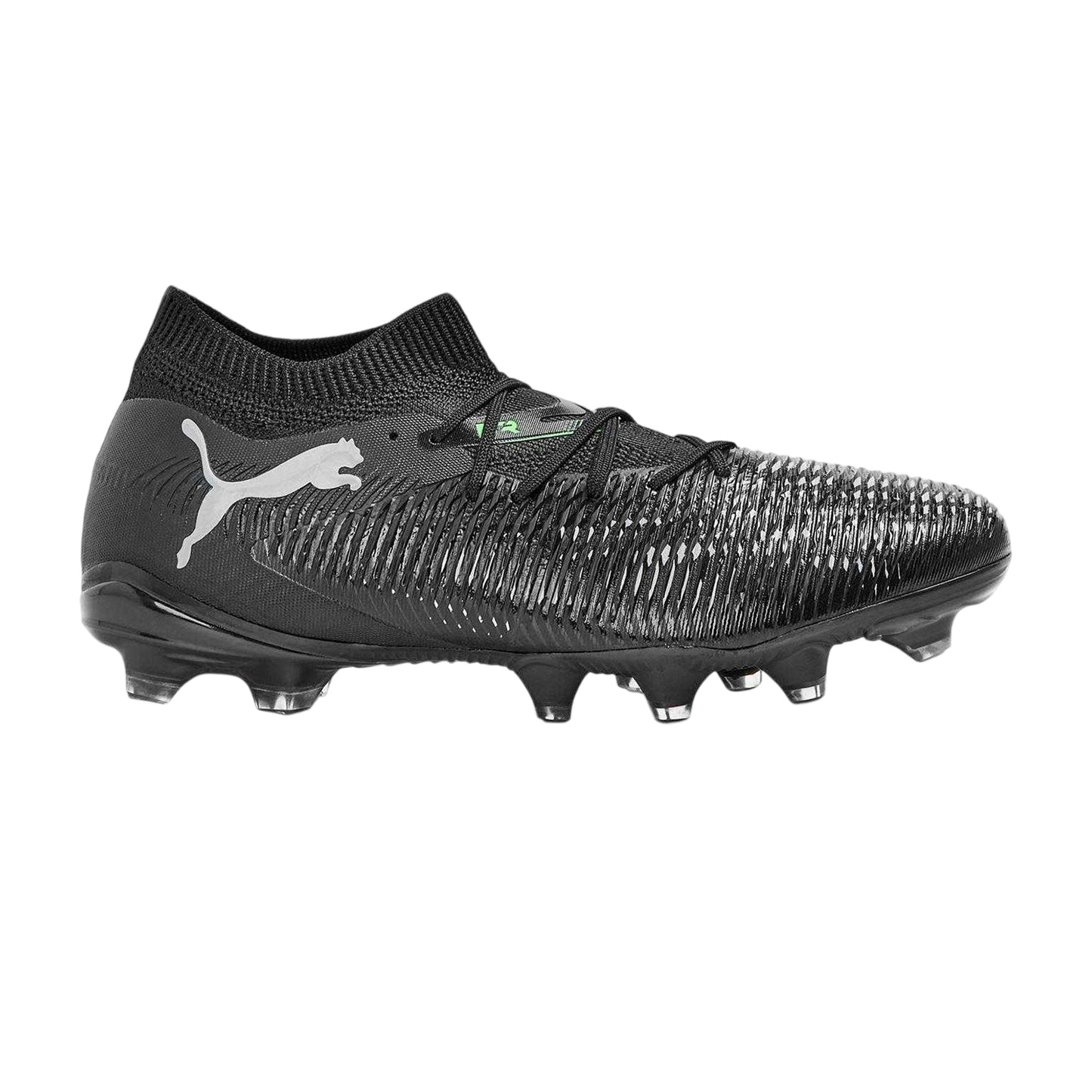 Black-Green - Front - Puma Womens-Ladies Future 8 Match Snug Fit Artificial Ground Football Boots
