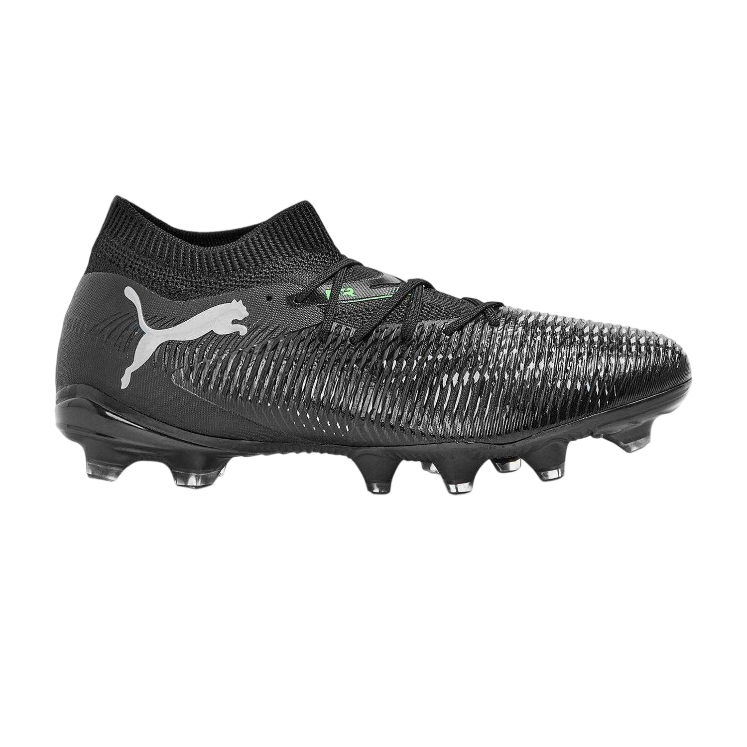 Black-Green - Front - Puma Womens-Ladies Future 8 Match Snug Fit Artificial Ground Football Boots