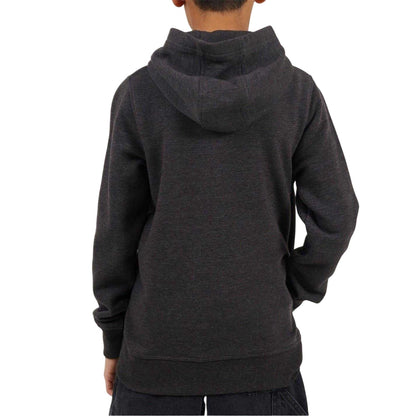 Dark Charcoal - Back - Brave Soul Boys Plain Ribbed Cuff Full Zip Hoodie