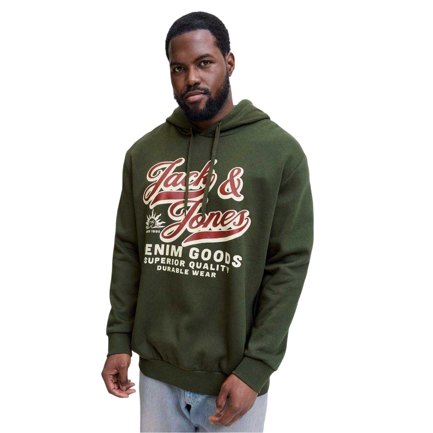 Duffle Bag - Lifestyle - Jack And Jones Mens Lettering Logo Long-Sleeved Hoodie