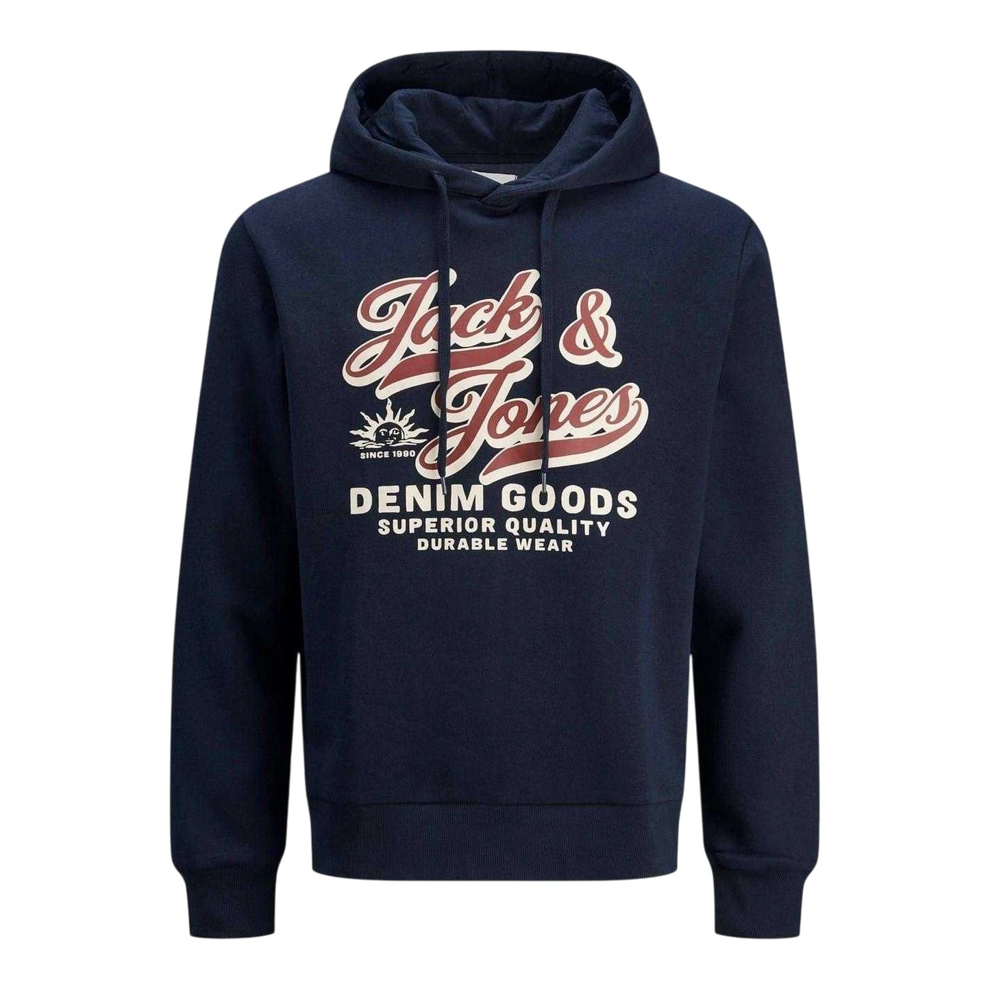Sky Captain - Front - Jack And Jones Mens Lettering Logo Long-Sleeved Hoodie