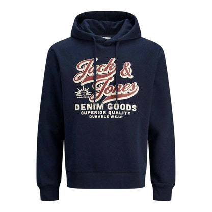 Sky Captain - Front - Jack And Jones Mens Lettering Logo Long-Sleeved Hoodie