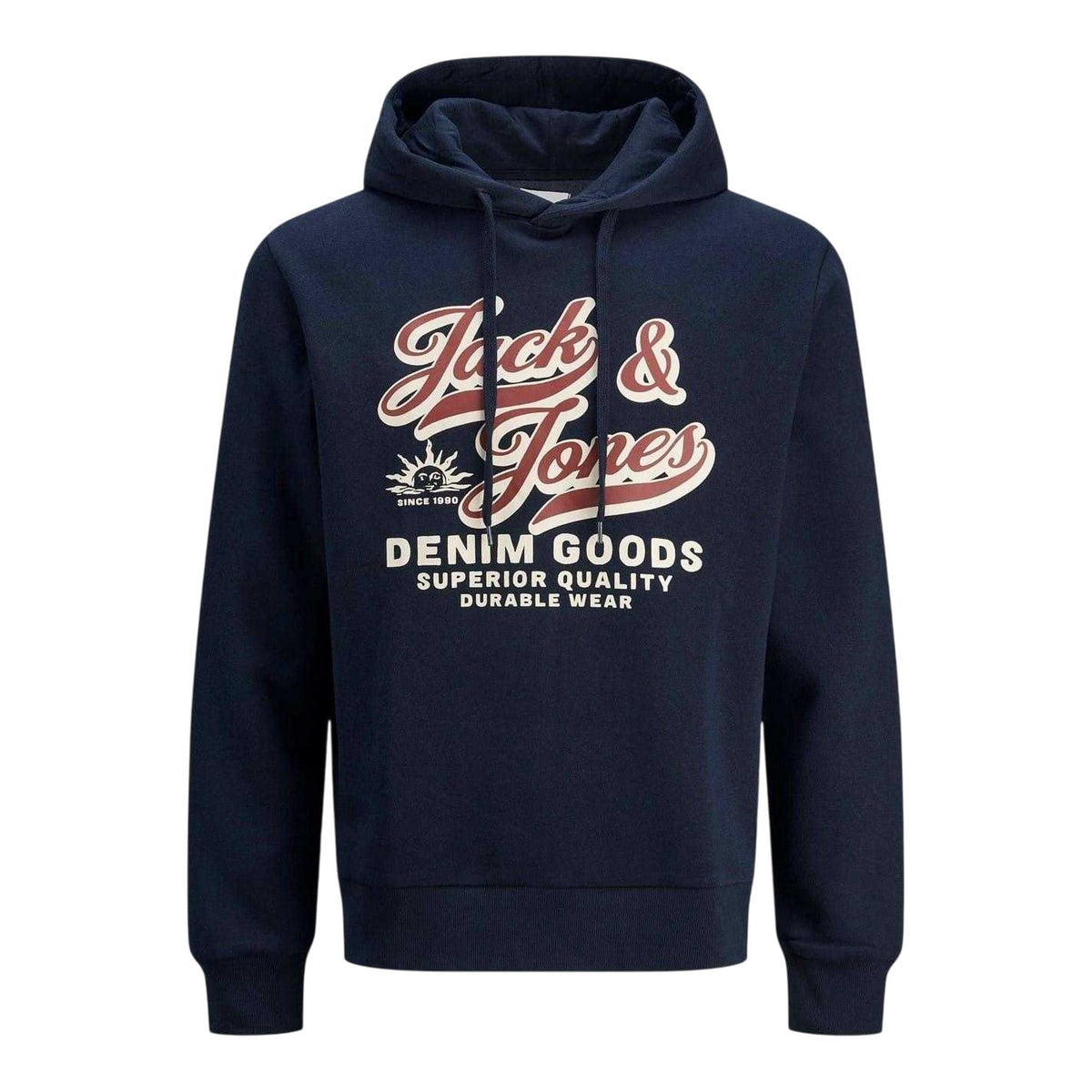 Sky Captain - Front - Jack And Jones Mens Lettering Logo Long-Sleeved Hoodie