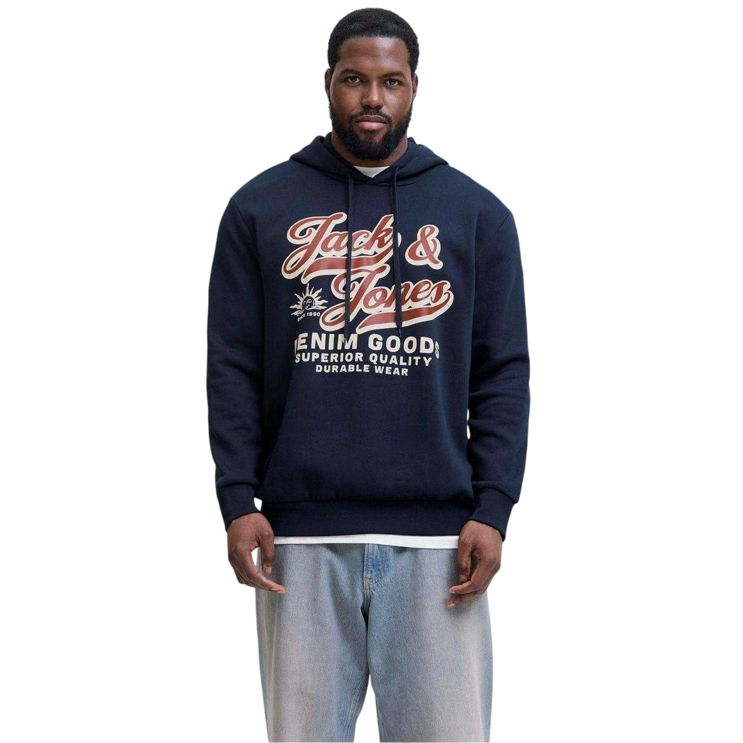 Sky Captain - Lifestyle - Jack And Jones Mens Lettering Logo Long-Sleeved Hoodie