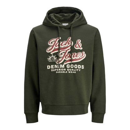 Duffle Bag - Front - Jack And Jones Mens Lettering Logo Long-Sleeved Hoodie