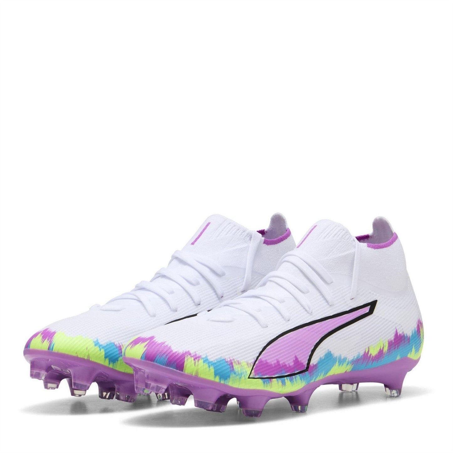 White-Purple - Front - Puma Womens-Ladies Ultra Match+ Firm Ground Football Boots