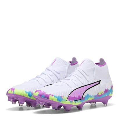 White-Purple - Front - Puma Womens-Ladies Ultra Match+ Firm Ground Football Boots