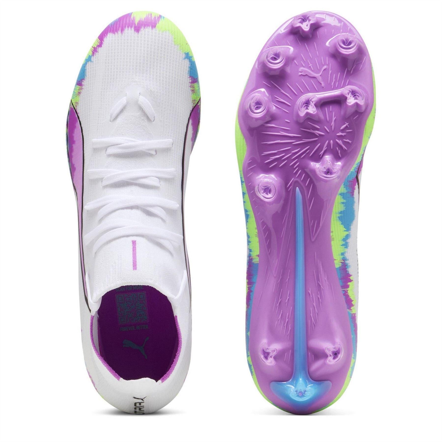 White-Purple - Side - Puma Womens-Ladies Ultra Match+ Firm Ground Football Boots