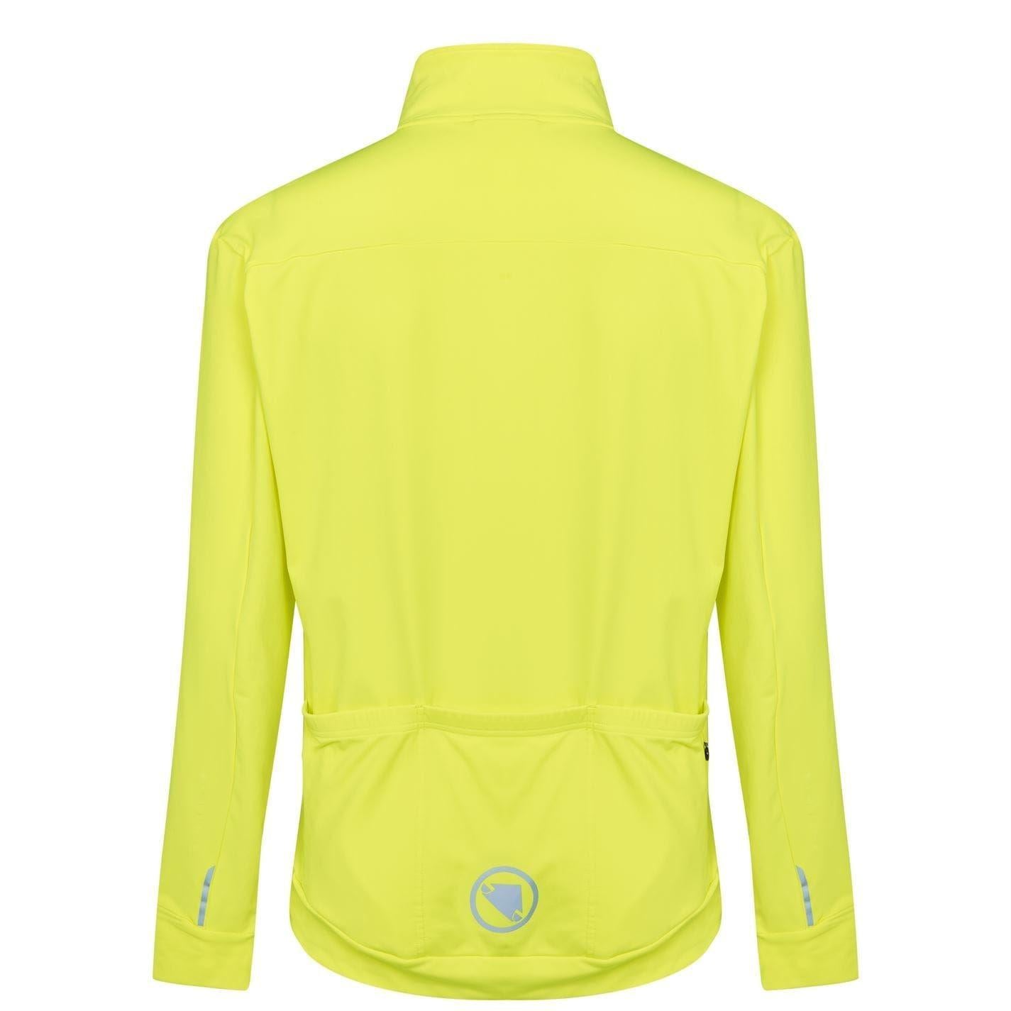 Hi Vis Yellow - Back - Endura Mens Xtract Roubaix Soft Shell Jacket
