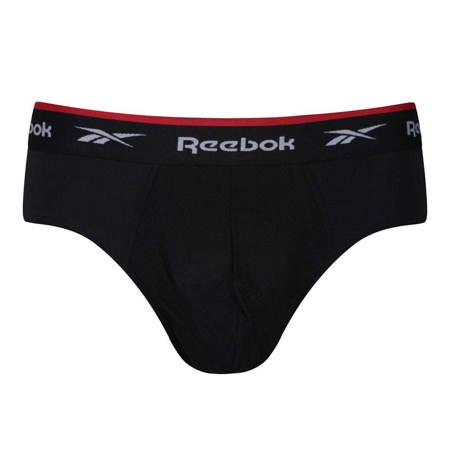Black - Side - Reebok Mens Wiggins Briefs (Pack of 3)