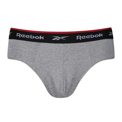 Black-White-Grey - Side - Reebok Mens Wiggins Briefs (Pack of 3)