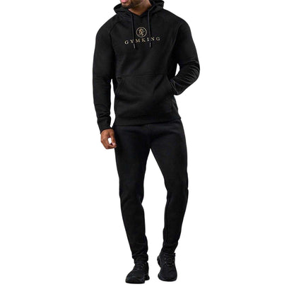Black-Gold - Lifestyle - Gym King Mens Lettering Raglan Hoodie