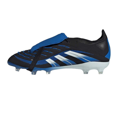 Black-Blue - Side - Adidas Childrens-Kids Predator Elite JB Folded Tongue Firm Ground Football Boots