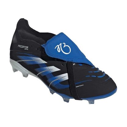 Black-Blue - Pack Shot - Adidas Childrens-Kids Predator Elite JB Folded Tongue Firm Ground Football Boots