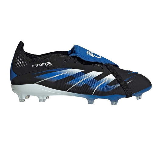 Black-Blue - Front - Adidas Childrens-Kids Predator Elite JB Folded Tongue Firm Ground Football Boots