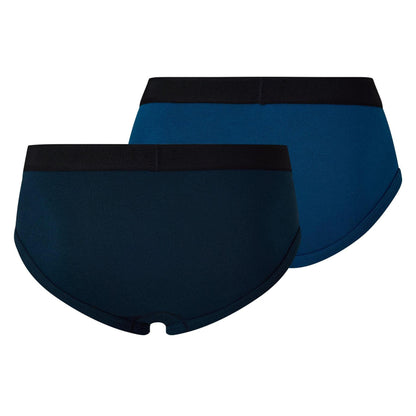 Navy-Ocean - Back - Tom Ford Mens Logo Cotton Briefs (Pack of 2)