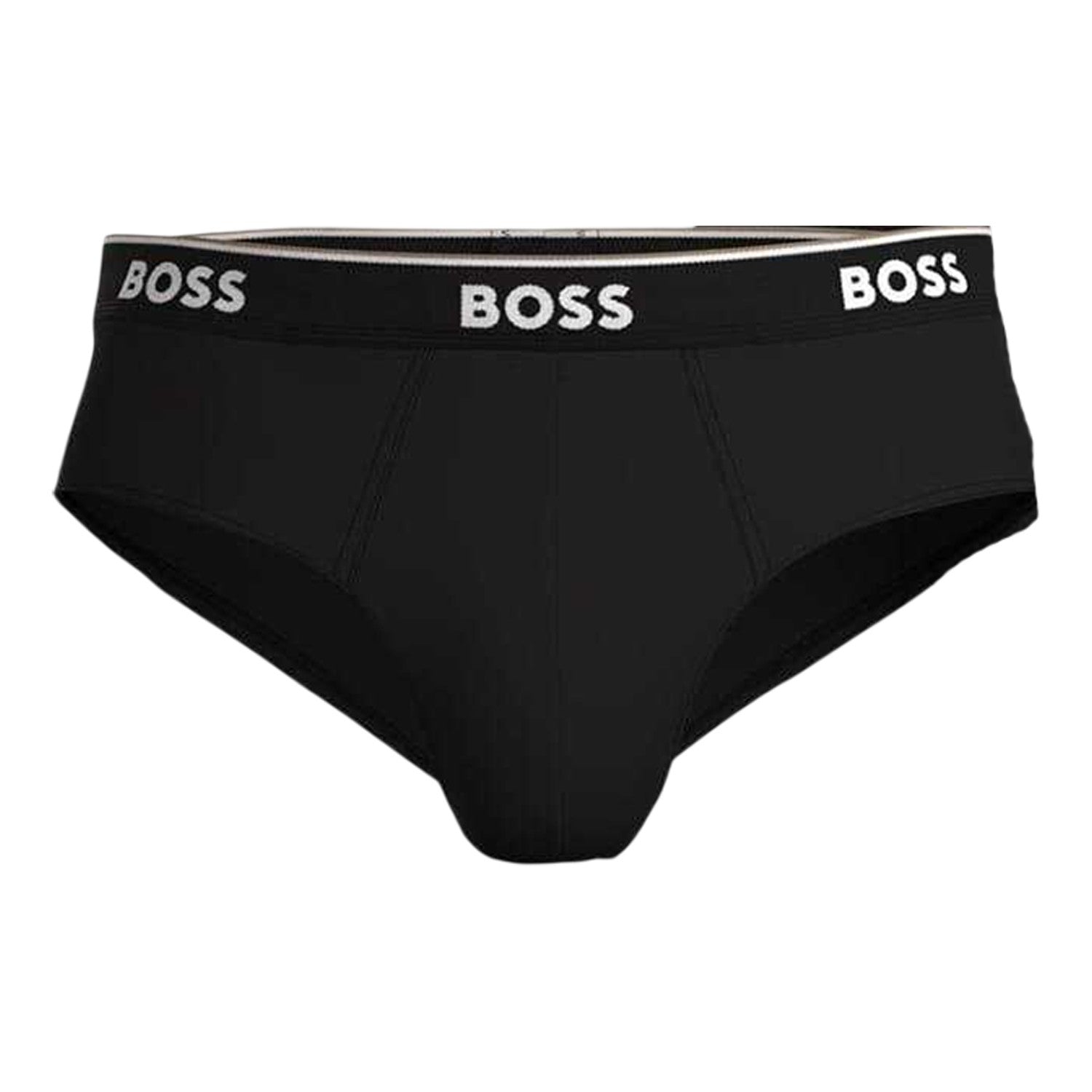 Black - Back - Boss Mens Premium Cotton Briefs (Pack of 3)