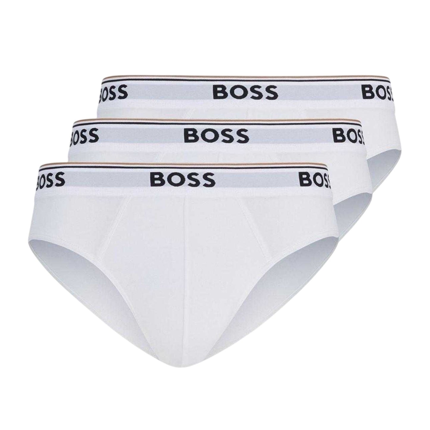 White - Front - Boss Mens Premium Cotton Briefs (Pack of 3)